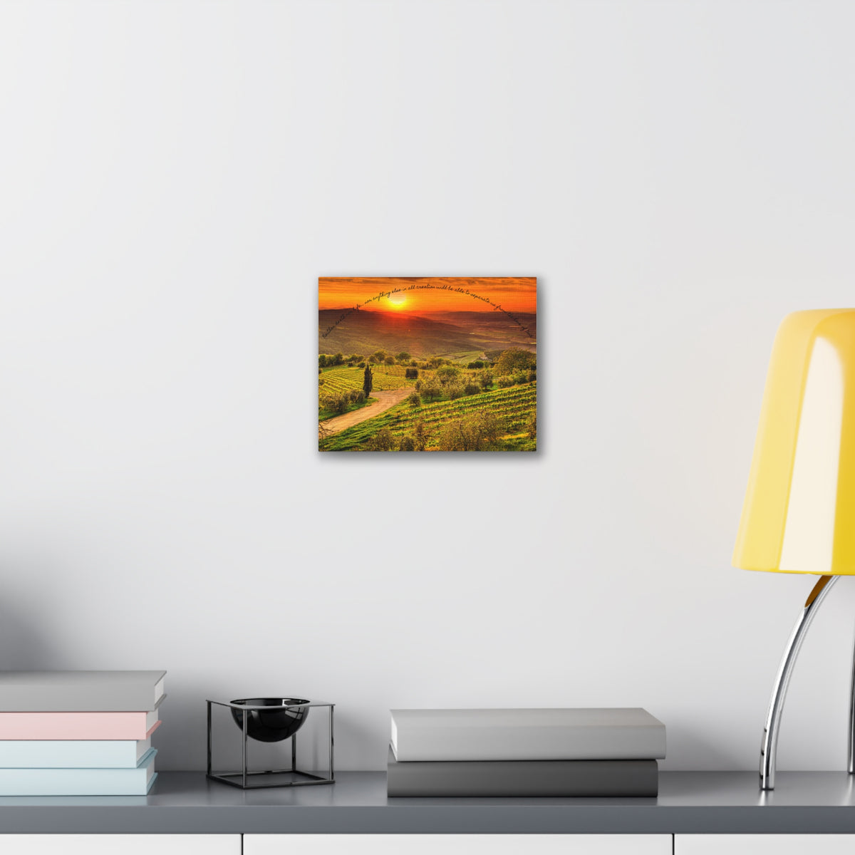 A Sunset Vineyard Canvas Art Print, Nature Wall Decor, Inspirational Quote Wall Art, Home Decor, Gift for Wine Lovers
